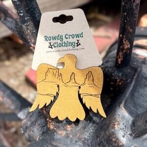 Fly High Eagle Leather Western Scarf Slide Tee Clip or Ring